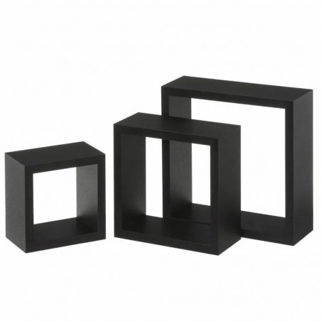 Tris Mensole Incubo Nero 35x35x15.5 - 30x30x15.5 - 25x25x15.5 cm Sanitec