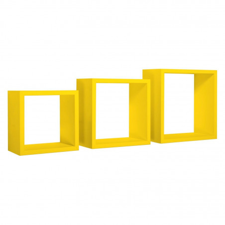 Tris Mensole Incubo Giallo Canarino 35x35x15.5 - 30x30x15.5 - 25x25x15.5 cm Sanitec