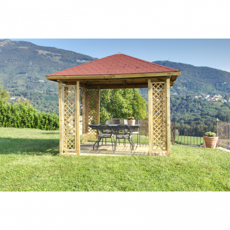 Gazebo in legno di pino massello impregnato - Gazebo Stromboli