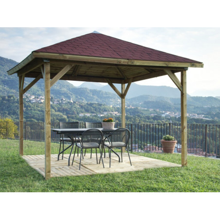 Gazebo in legno di pino massello impregnato - Gazebo Etna