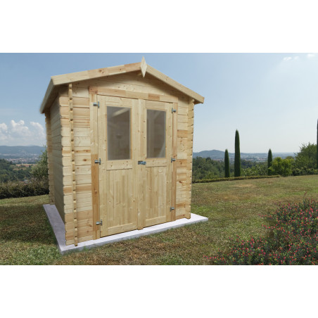 Casetta da giardino in legno Lea 220x220 - Pino grezzo non trattato