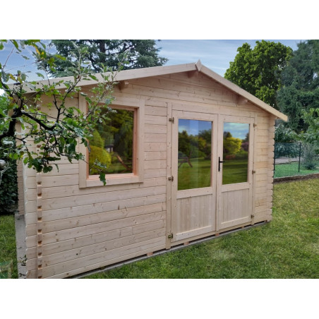 Casetta da giardino 390x300 in legno Sissy - Abete grezzo non trattato