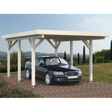 Carport singolo 315x372 - Abete grezzo