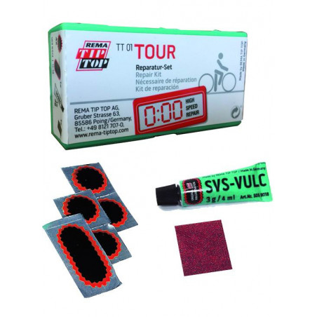 Kit riparazione cicli tip-top, tt-bike 01 tour base, 7 pezzi