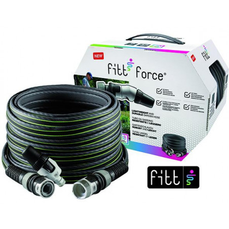 Tubo fitt force grey/lime nts, lancia + 2 raccordi, 15 m 1/2"